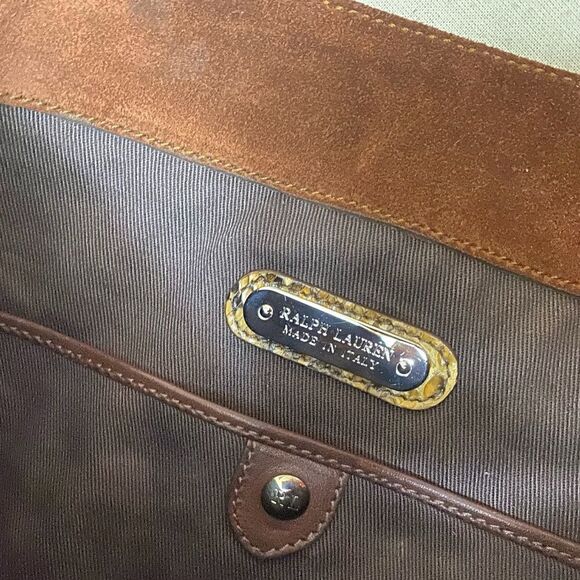 Ralph Lauren Collection Italian Tan Python Western Flame Stitch Hobo Handbag - Picture 9 of 16